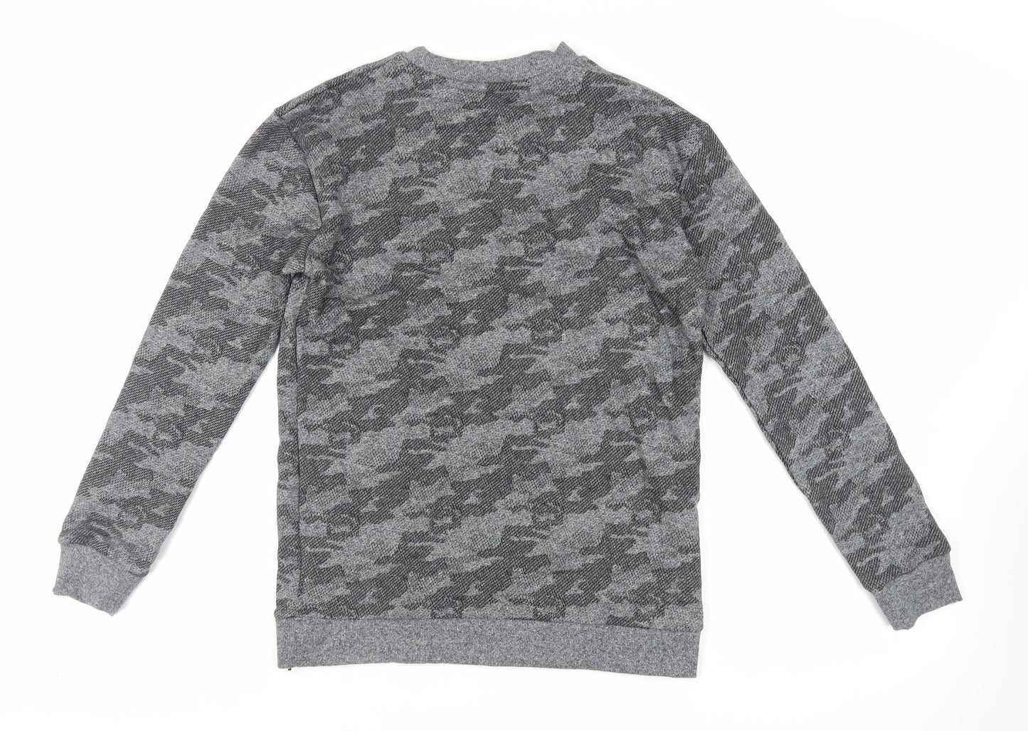 Marks and Spencer Boys Grey Camouflage Cotton Pullover Sweatshirt Size 13-14 Years Pullover