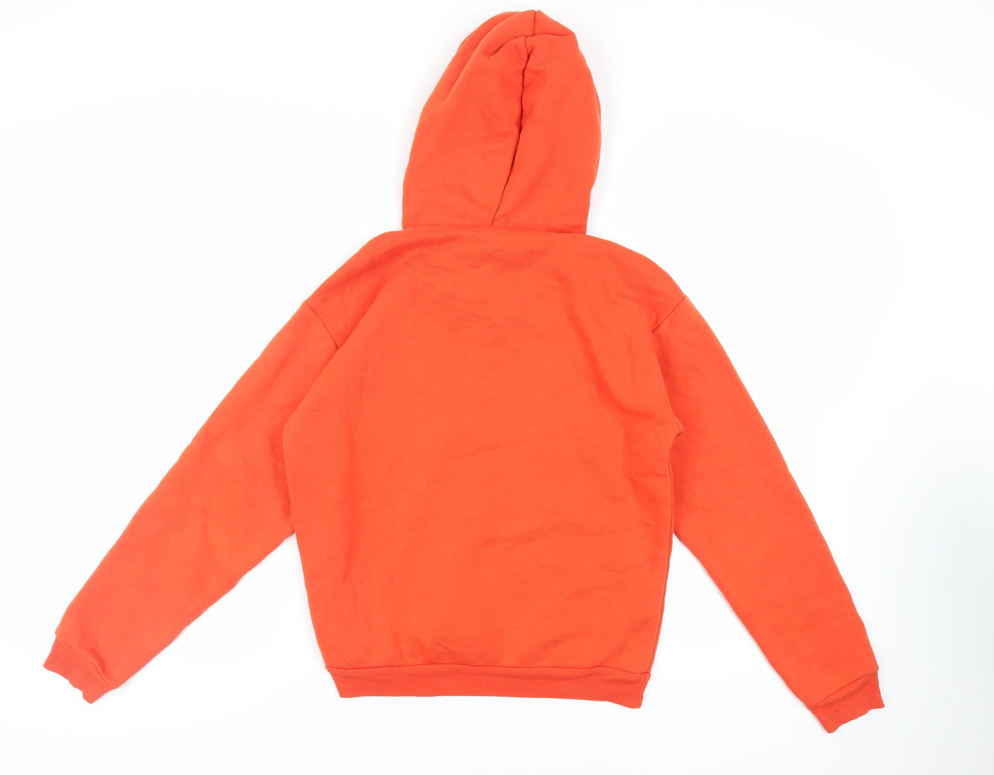 Topshop Womens Orange Polyester Pullover Hoodie Size 6 Pullover - Pockets