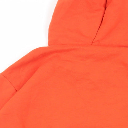 Topshop Womens Orange Polyester Pullover Hoodie Size 6 Pullover - Pockets