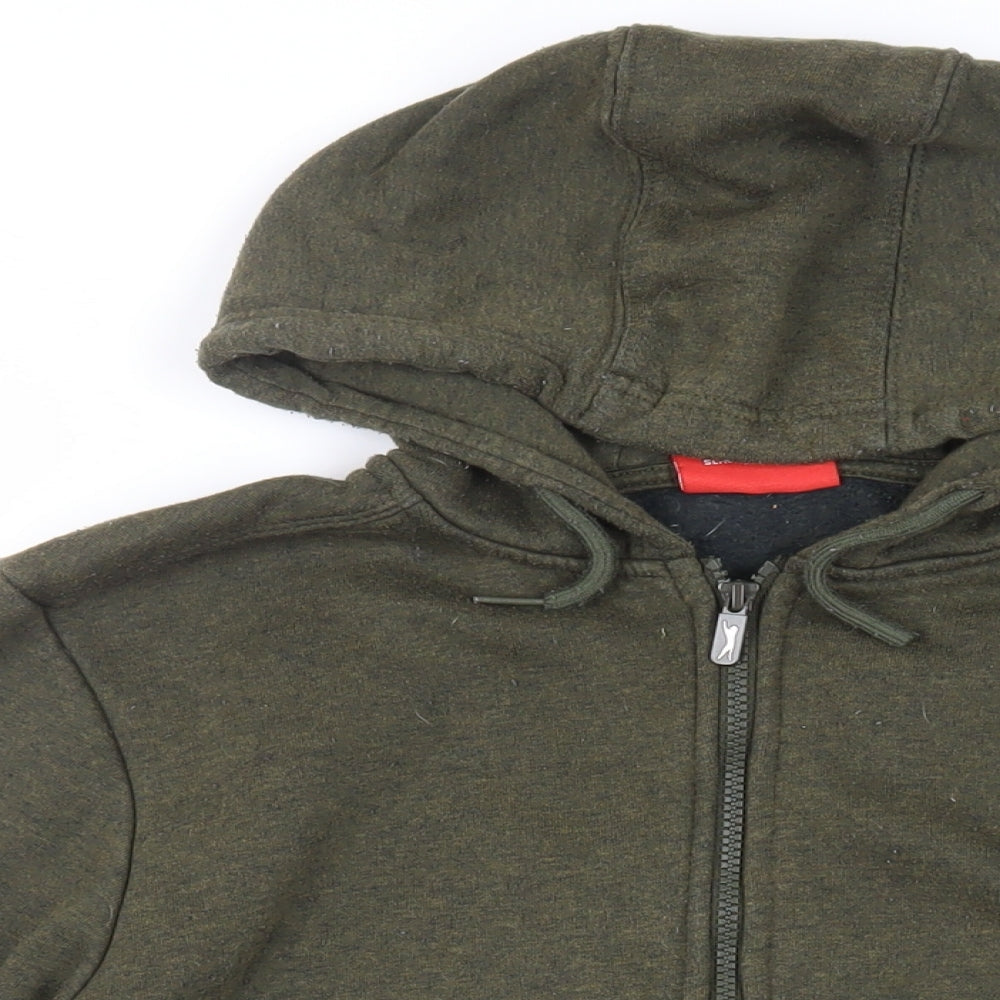 Mens UK Size M Slazenger Green Full Zip Hoodie