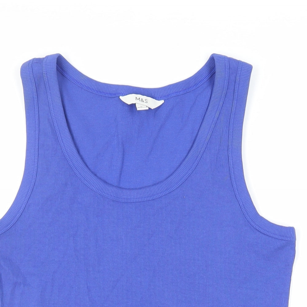 Womens UK Size 16 Marks and Spencer Blue Basic Tank