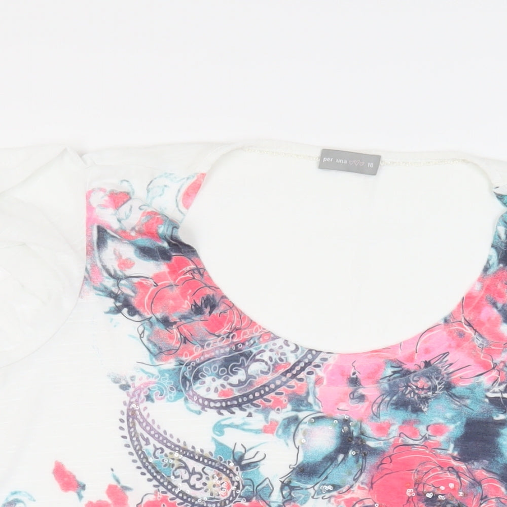 Womens UK Size 18 Per Una White Basic T-Shirt