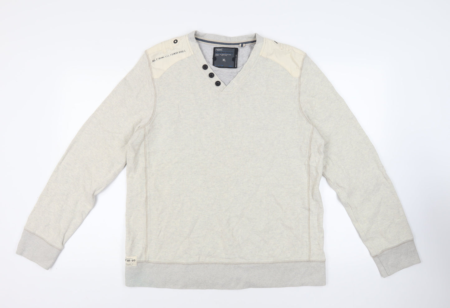 Mens UK Size XL NEXT Beige Pullover Sweatshirt