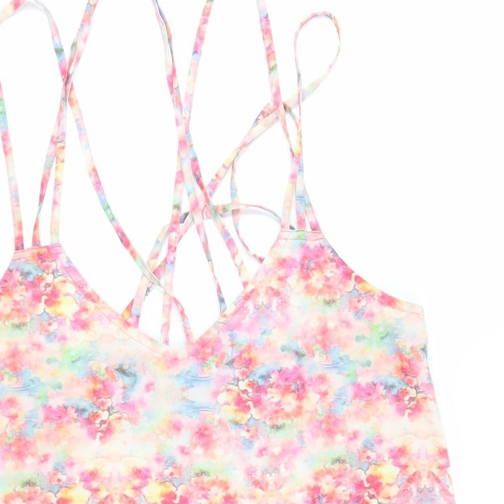 ASOS Swim Womens Multicoloured Floral Polyester Cover Up Size 8 - Strappy