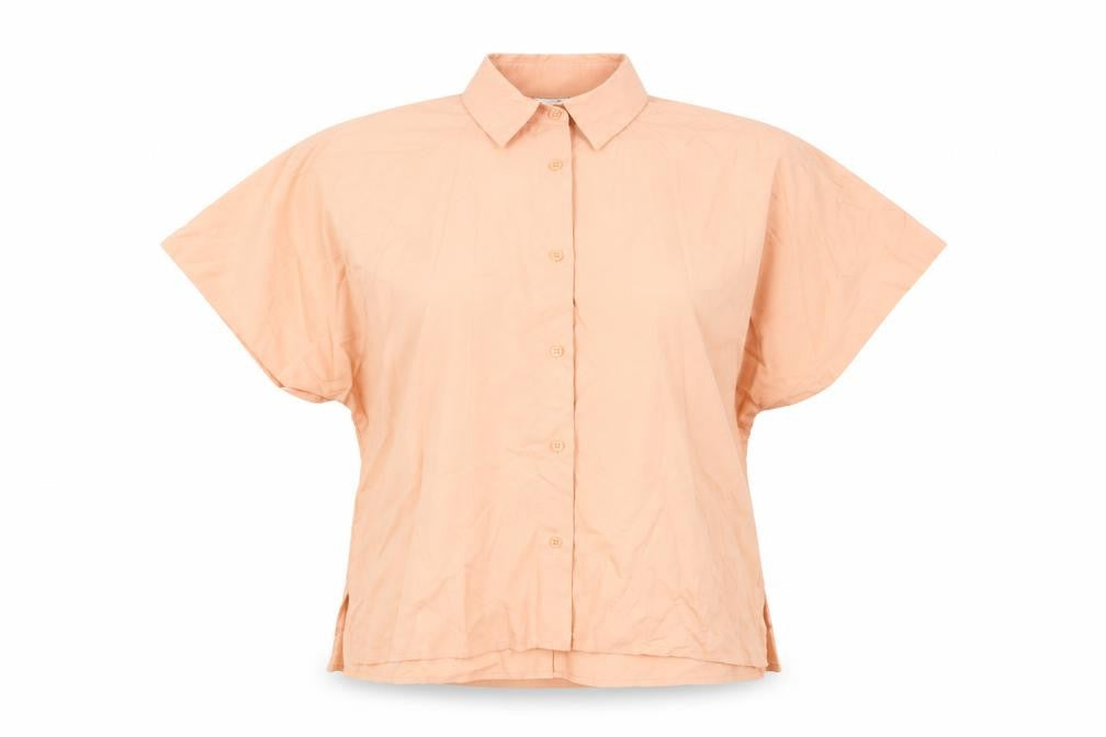 Womens UK Size XS Uniqlo Orange Basic Button-Up