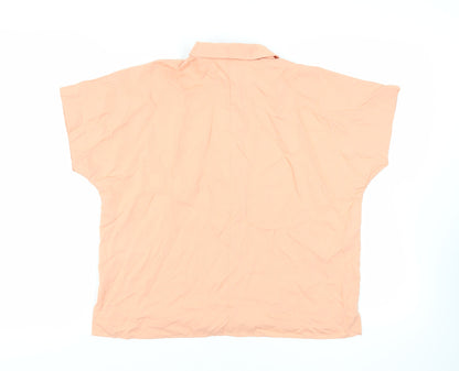 Womens UK Size XS Uniqlo Orange Basic Button-Up