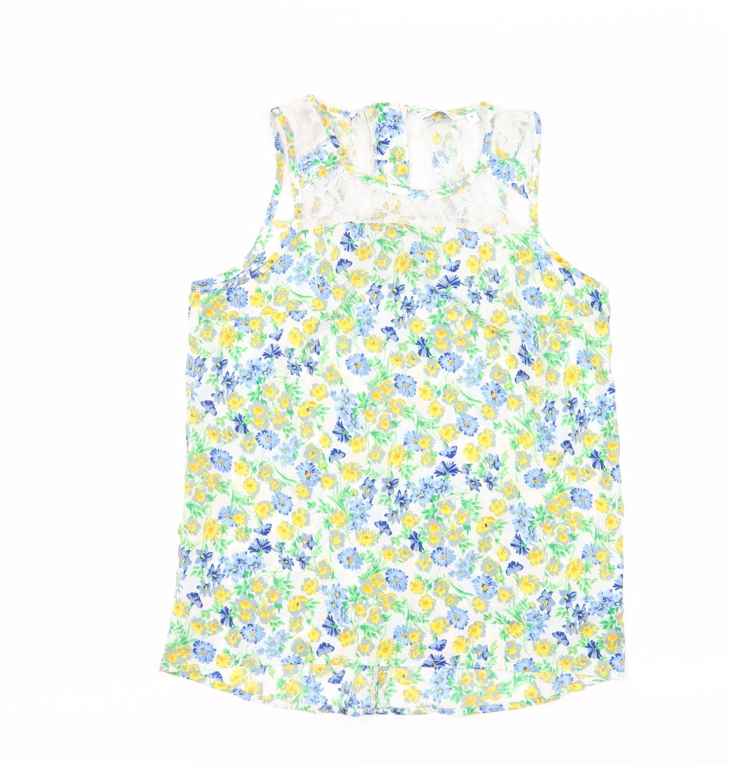 Womens UK Size 8 New Look Multicoloured Basic Tank
