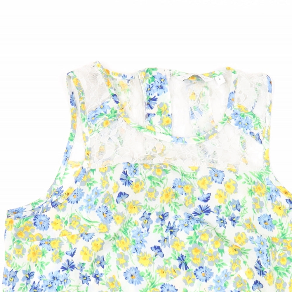 Womens UK Size 8 New Look Multicoloured Basic Tank