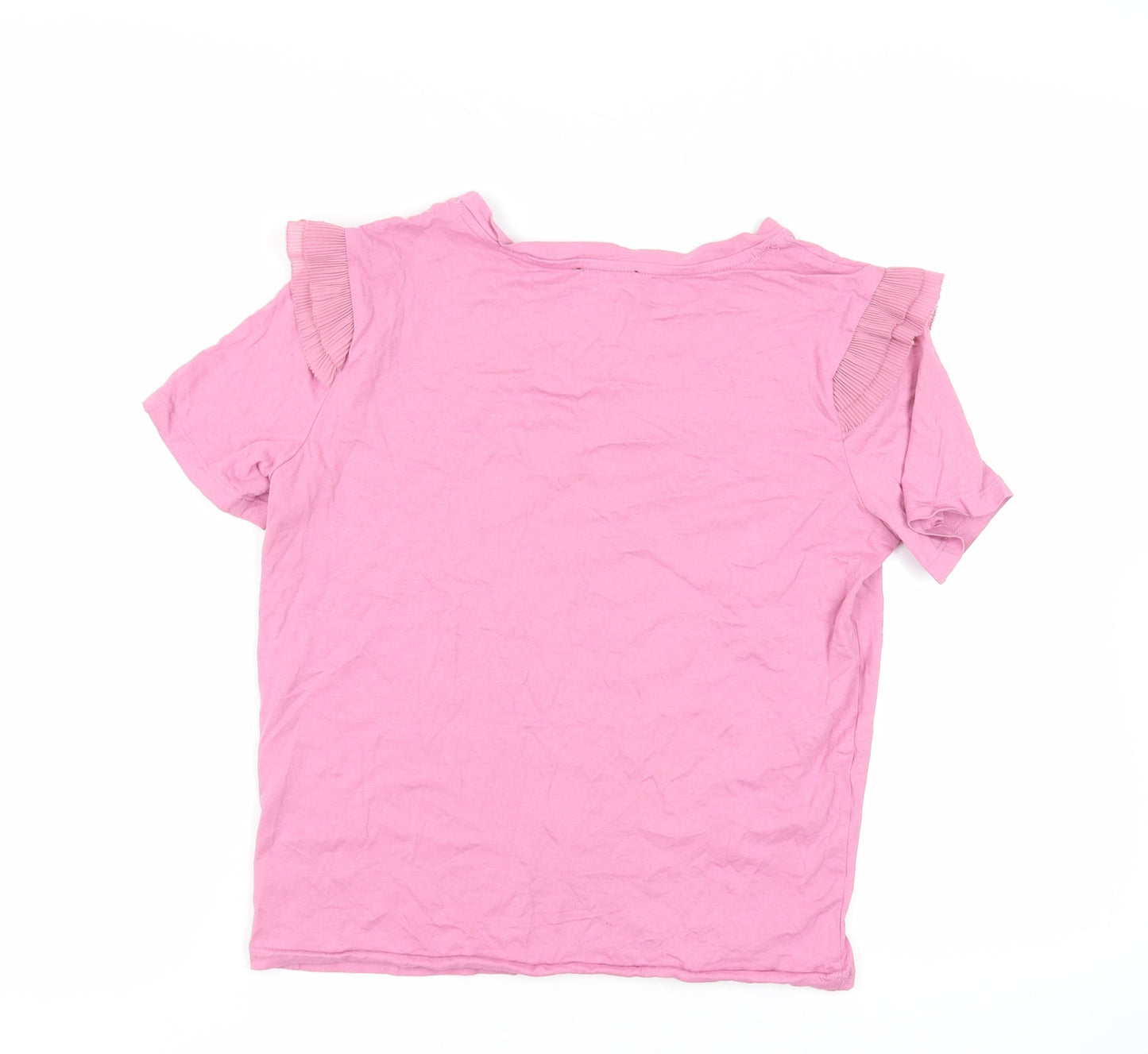 Womens UK Size M Zara Pink Basic T-Shirt