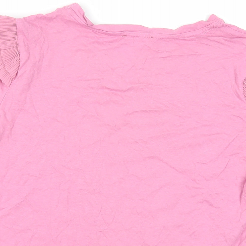 Womens UK Size M Zara Pink Basic T-Shirt