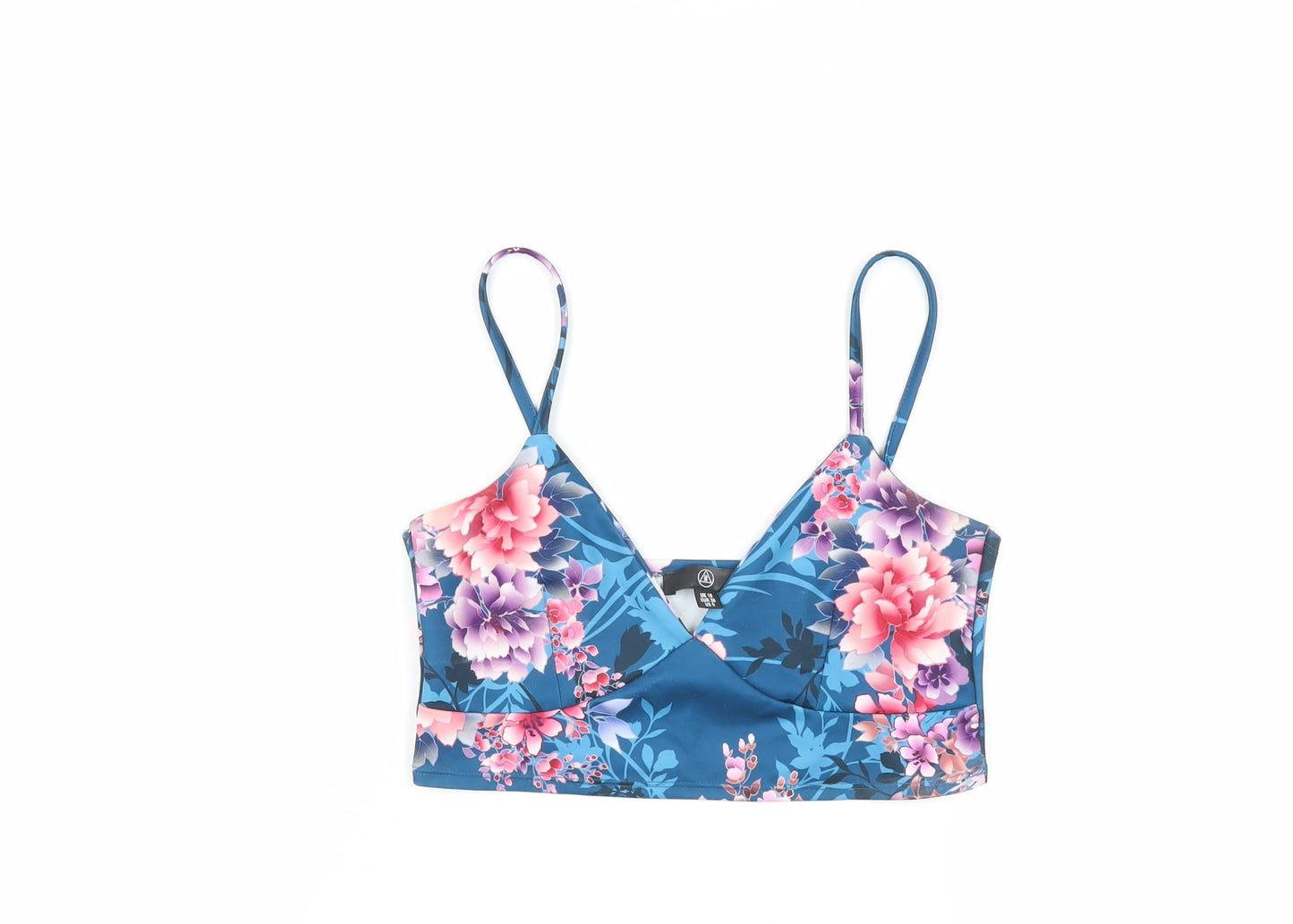 Womens UK Size 10 Missguided Blue Cropped Tank