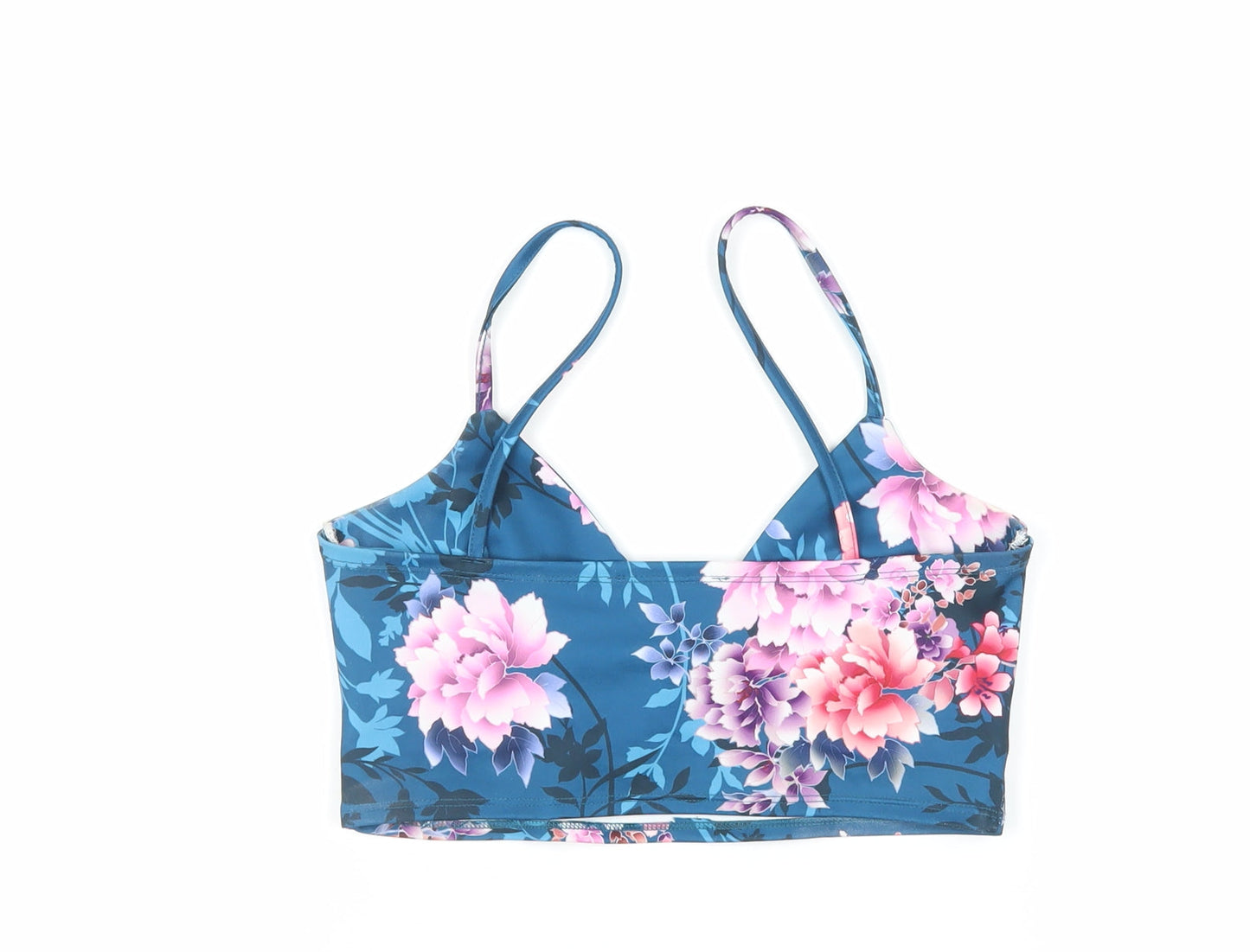 Womens UK Size 10 Missguided Blue Cropped Tank