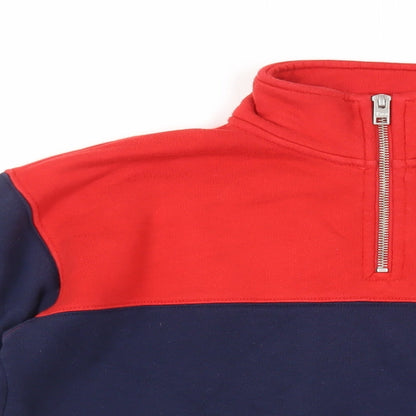 Tna Womens Blue Colourblock Cotton Pullover Sweatshirt Size XS Zip - Logo