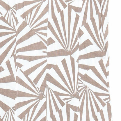 Signature Experience Womens Ivory Geometric Viscose A-Line Size S Boat Neck Pullover - Pockets