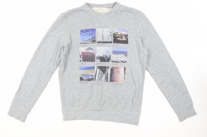 Mens UK Size S H&M Grey Pullover Sweatshirt