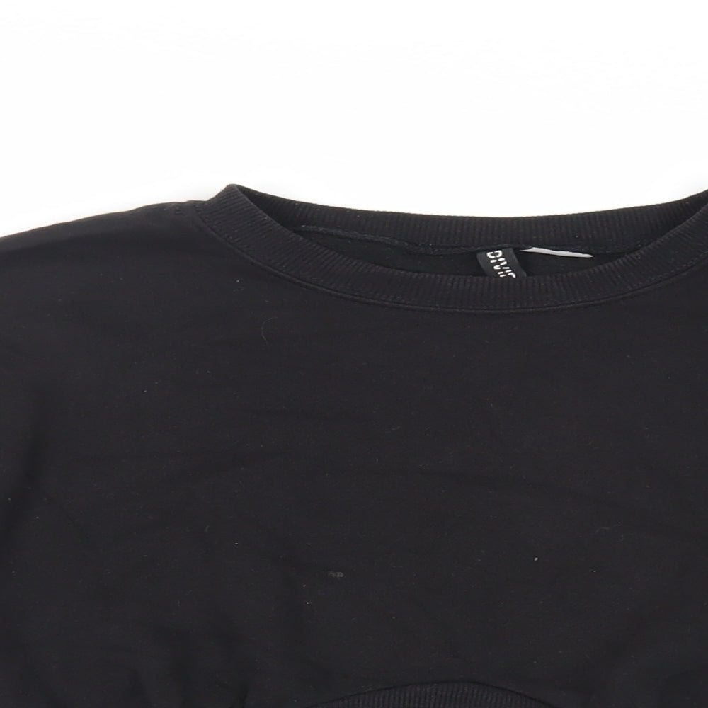 Womens UK Size S Divided by H&M Black Pullover Sweatshirt