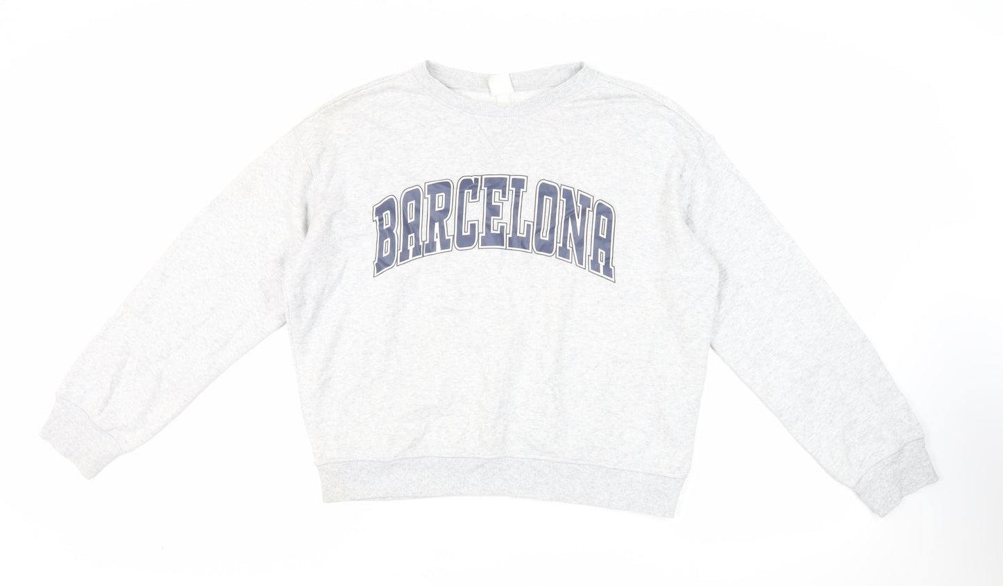 H&M Womens Grey Cotton Pullover Sweatshirt Size S Pullover - Barcelona