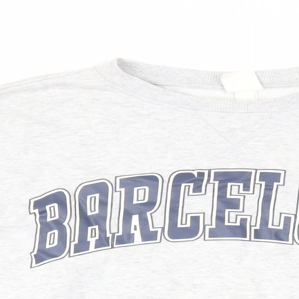 H&M Womens Grey Cotton Pullover Sweatshirt Size S Pullover - Barcelona