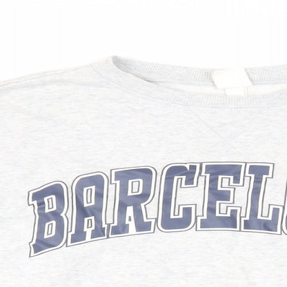 H&M Womens Grey Cotton Pullover Sweatshirt Size S Pullover - Barcelona