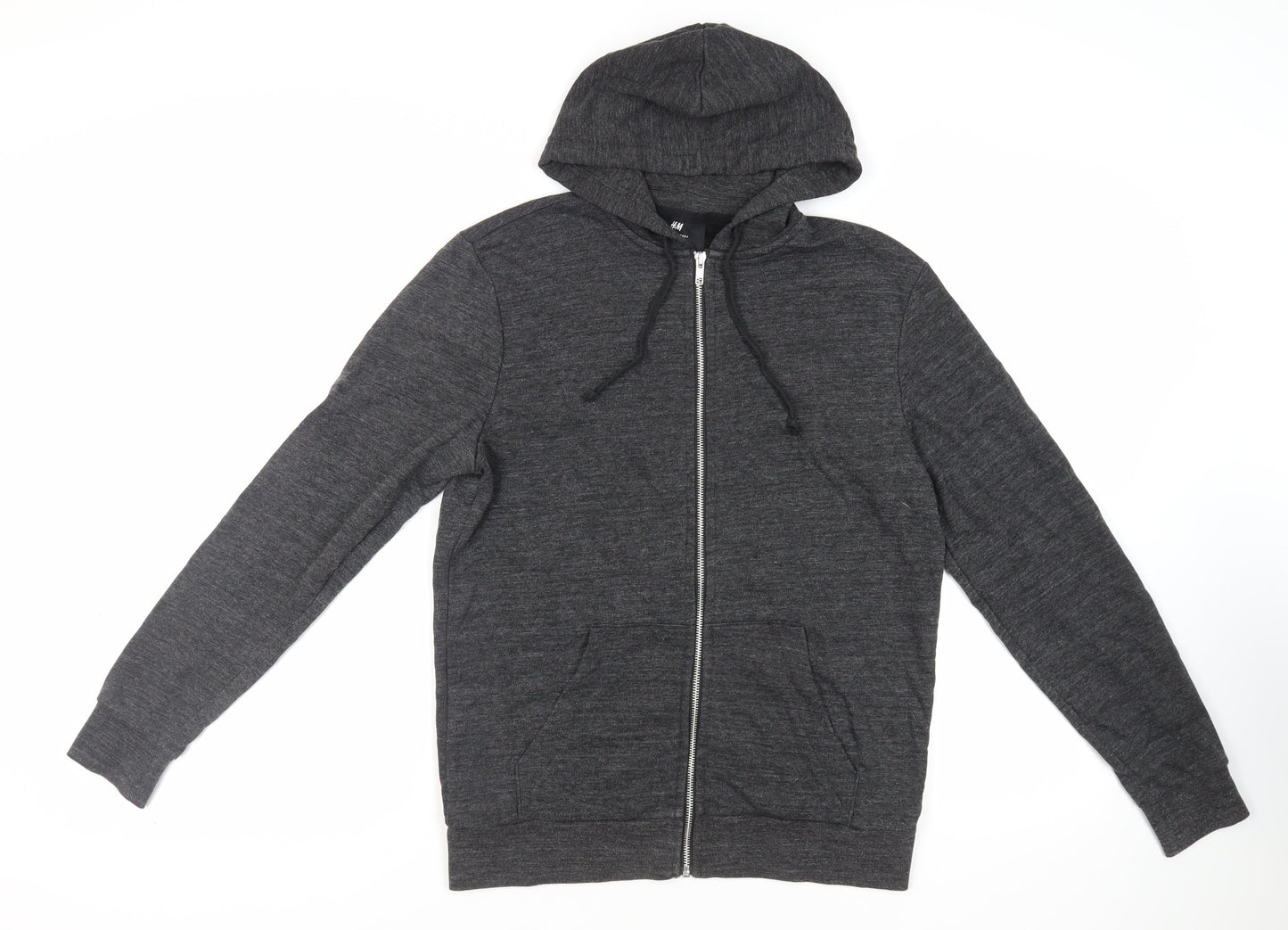 Mens UK Size S H&M Grey Full Zip Hoodie