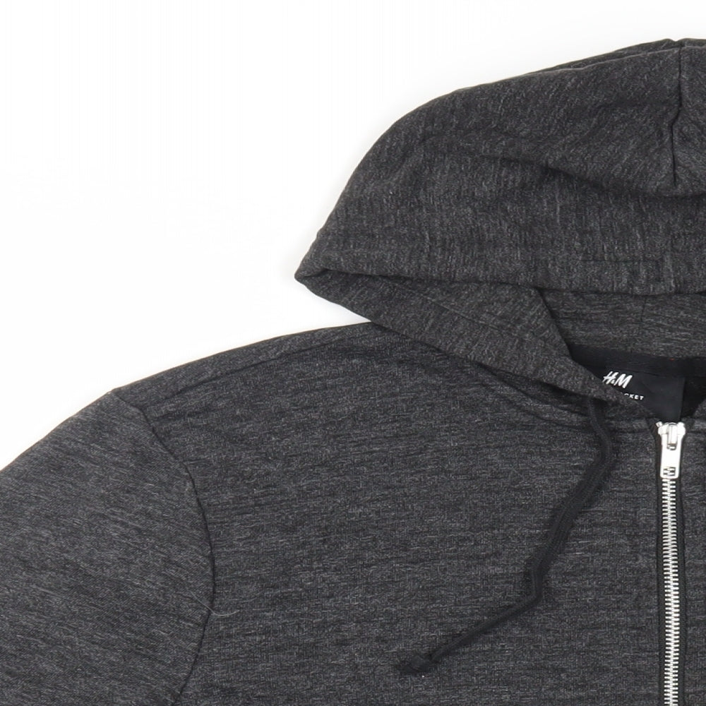 Mens UK Size S H&M Grey Full Zip Hoodie
