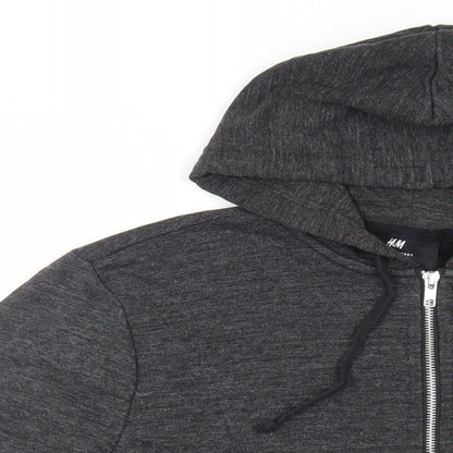 Mens UK Size S H&M Grey Full Zip Hoodie