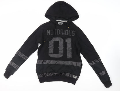 Supply & Demand Co. Mens Black Cotton Pullover Hoodie Size XS - Logo Pockets