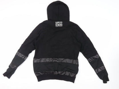 Supply & Demand Co. Mens Black Cotton Pullover Hoodie Size XS - Logo Pockets