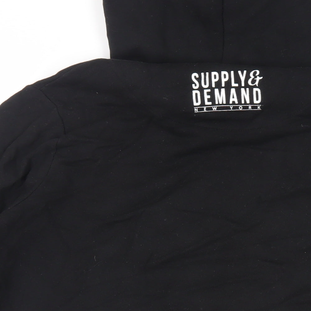 Supply & Demand Co. Mens Black Cotton Pullover Hoodie Size XS - Logo Pockets