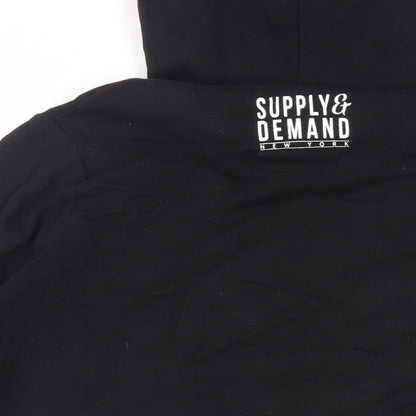 Supply & Demand Co. Mens Black Cotton Pullover Hoodie Size XS - Logo Pockets