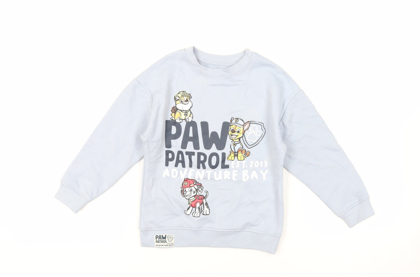 Marks and Spencer Girls Blue Cotton Pullover Sweatshirt Size 5-6 Years Pullover - Paw Patrol