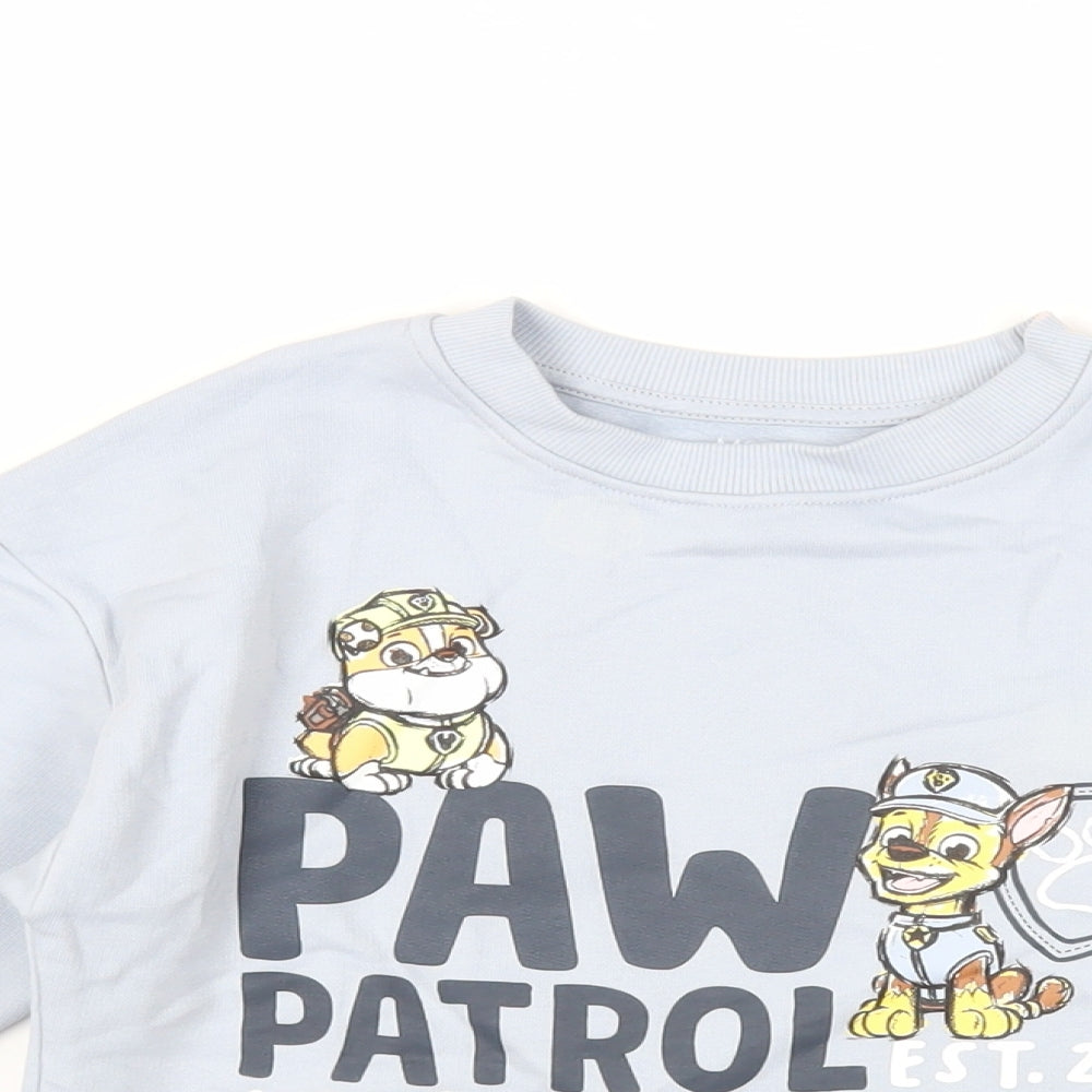Marks and Spencer Girls Blue Cotton Pullover Sweatshirt Size 5-6 Years Pullover - Paw Patrol