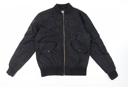 Mens UK Size S BCK & HRSY Black Bomber Jacket