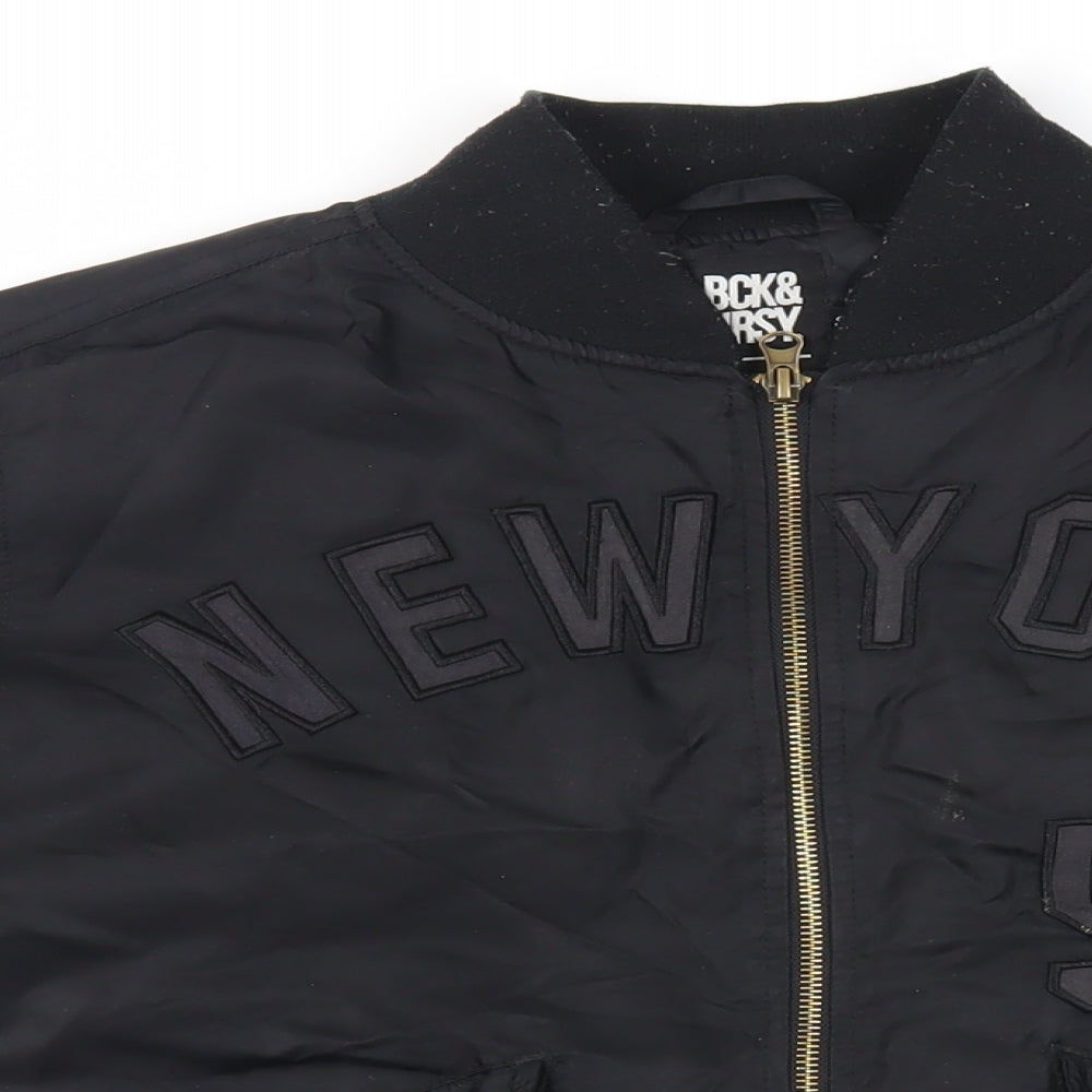 Mens UK Size S BCK & HRSY Black Bomber Jacket