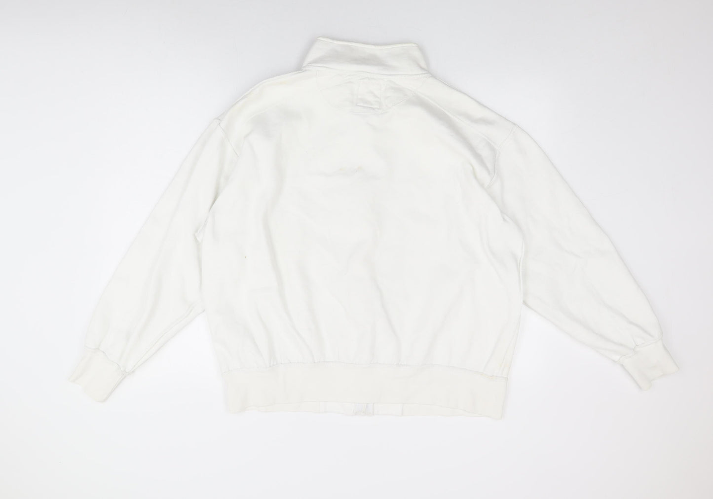 Daniel Lei Mens White Cotton Full Zip Sweatshirt Size XL