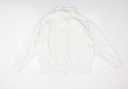 Daniel Lei Mens White Cotton Full Zip Sweatshirt Size XL
