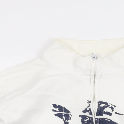Daniel Lei Mens White Cotton Full Zip Sweatshirt Size XL