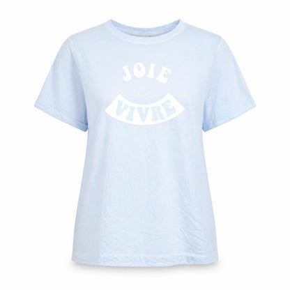 Oasis Womens Blue Cotton Basic T-Shirt Size L Round Neck - Joie De Vivre