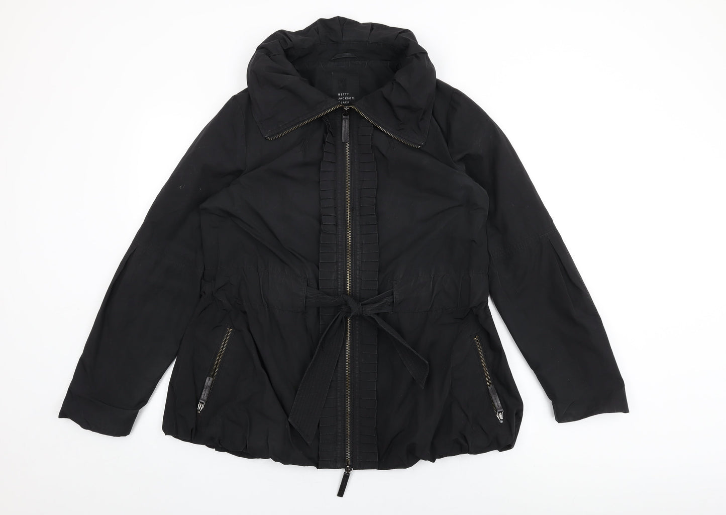 Womens UK Size 16 Betty Jackson Black Black Overcoat