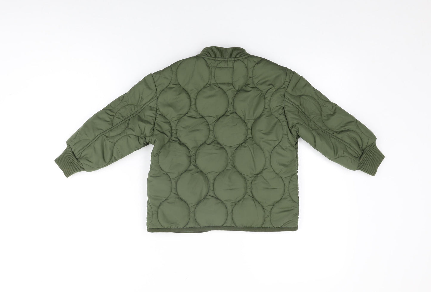 John Lewis Boys Green Quilted Coat Size 4 Years Zip