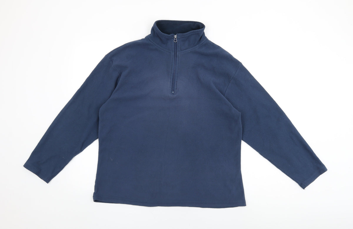 Avenue Womens Blue Polyester Pullover Sweatshirt Size M Zip