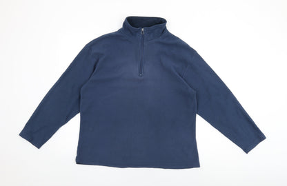 Avenue Womens Blue Polyester Pullover Sweatshirt Size M Zip