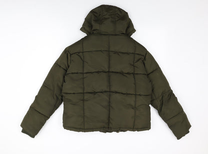 Womens UK Size 6 Topshop Green Puffer Jacket