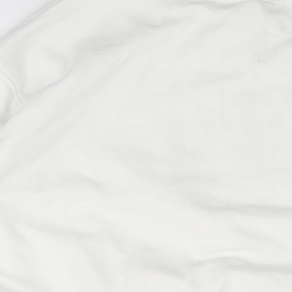 H&M Womens White Cotton Pullover Sweatshirt Size L Pullover - Saint Moritz