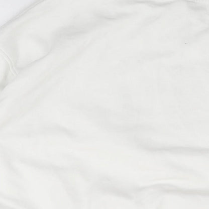 H&M Womens White Cotton Pullover Sweatshirt Size L Pullover - Saint Moritz