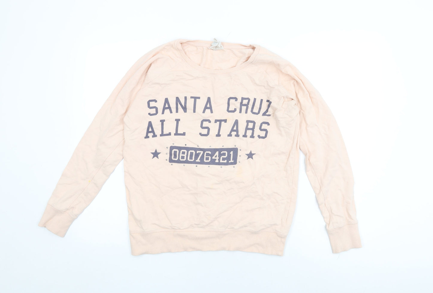 Santa Cruz Womens Pink Cotton Pullover Sweatshirt Size 14 Pullover - Santa Cruz Allstars