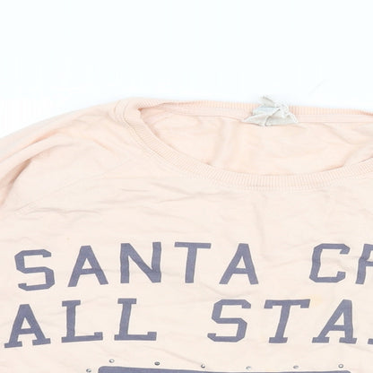 Santa Cruz Womens Pink Cotton Pullover Sweatshirt Size 14 Pullover - Santa Cruz Allstars
