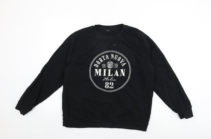Womens UK Size L NEXT Black Pullover Sweatshirt