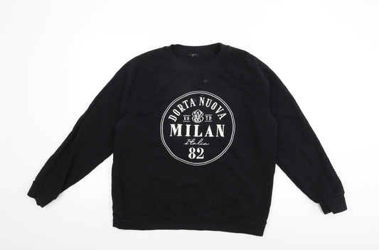 Womens UK Size L NEXT Black Pullover Sweatshirt