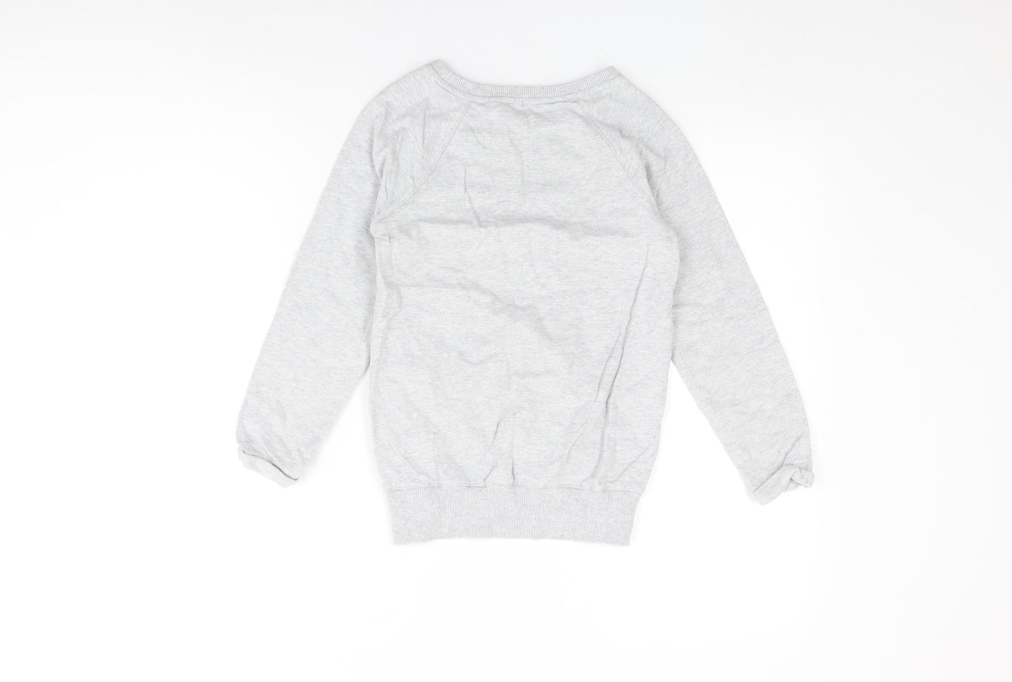 NEXT Girls Grey Cotton Pullover Sweatshirt Size 9 Years Pullover - Floral Print, Sequin